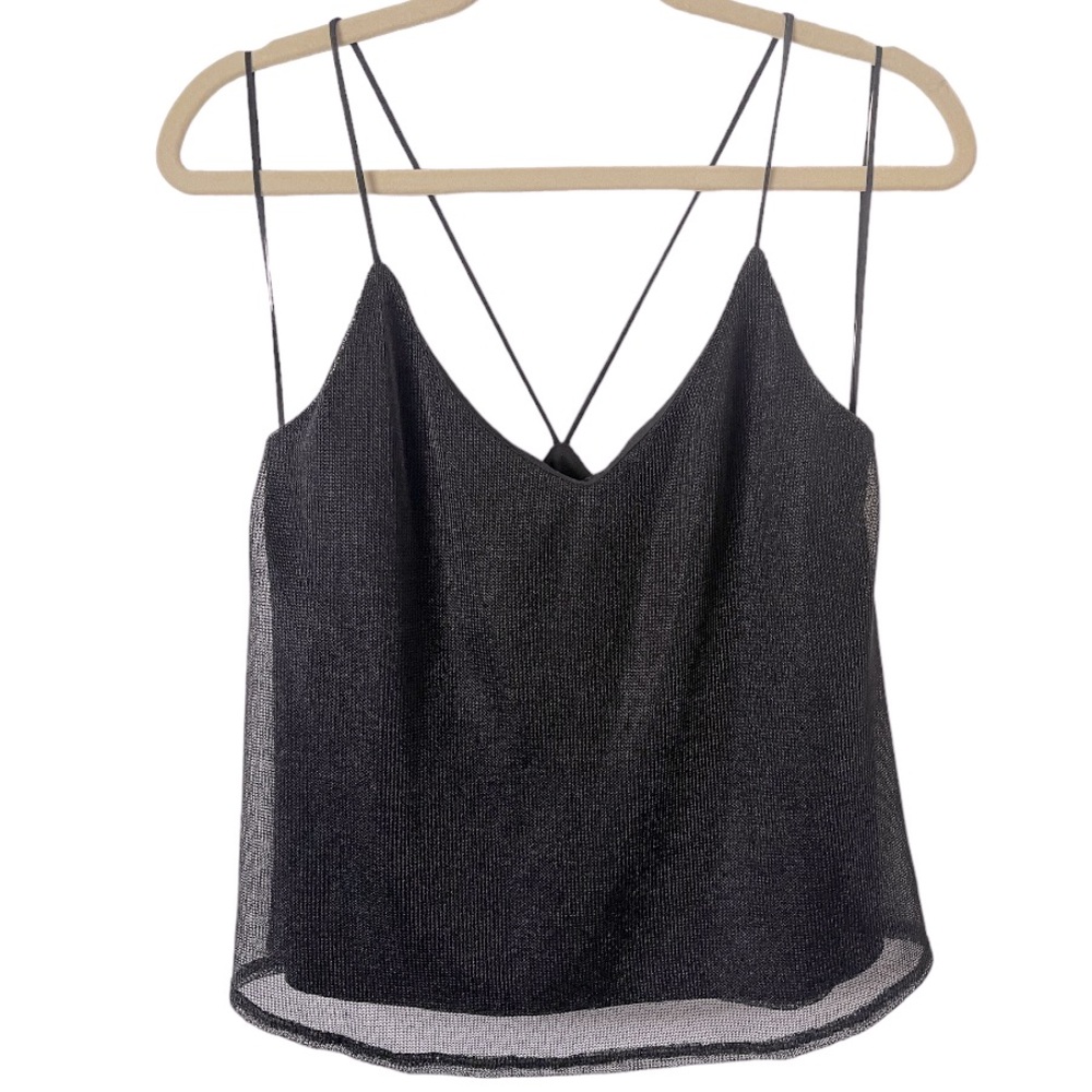 TopShop Black Mesh Overlay‎ Camisole Tank 8